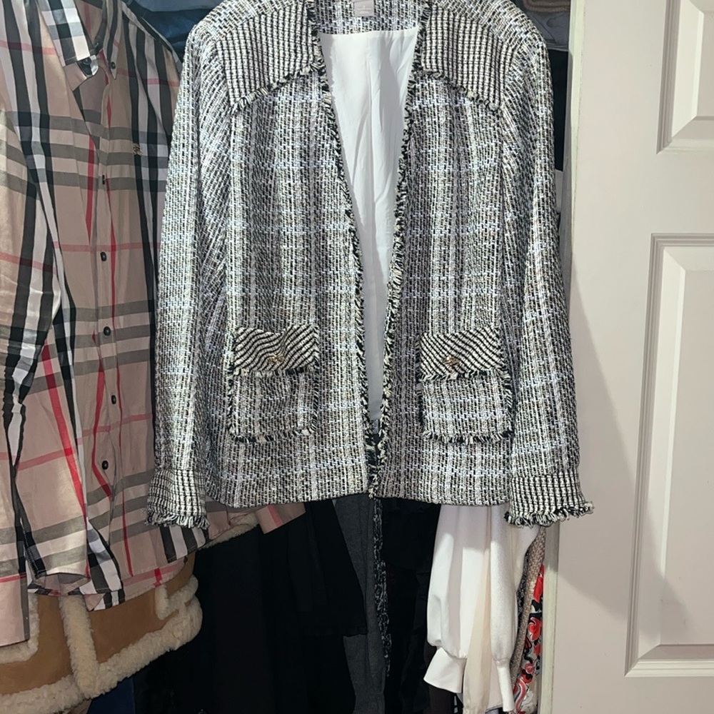 Chico's Black and White Blazer Jacket